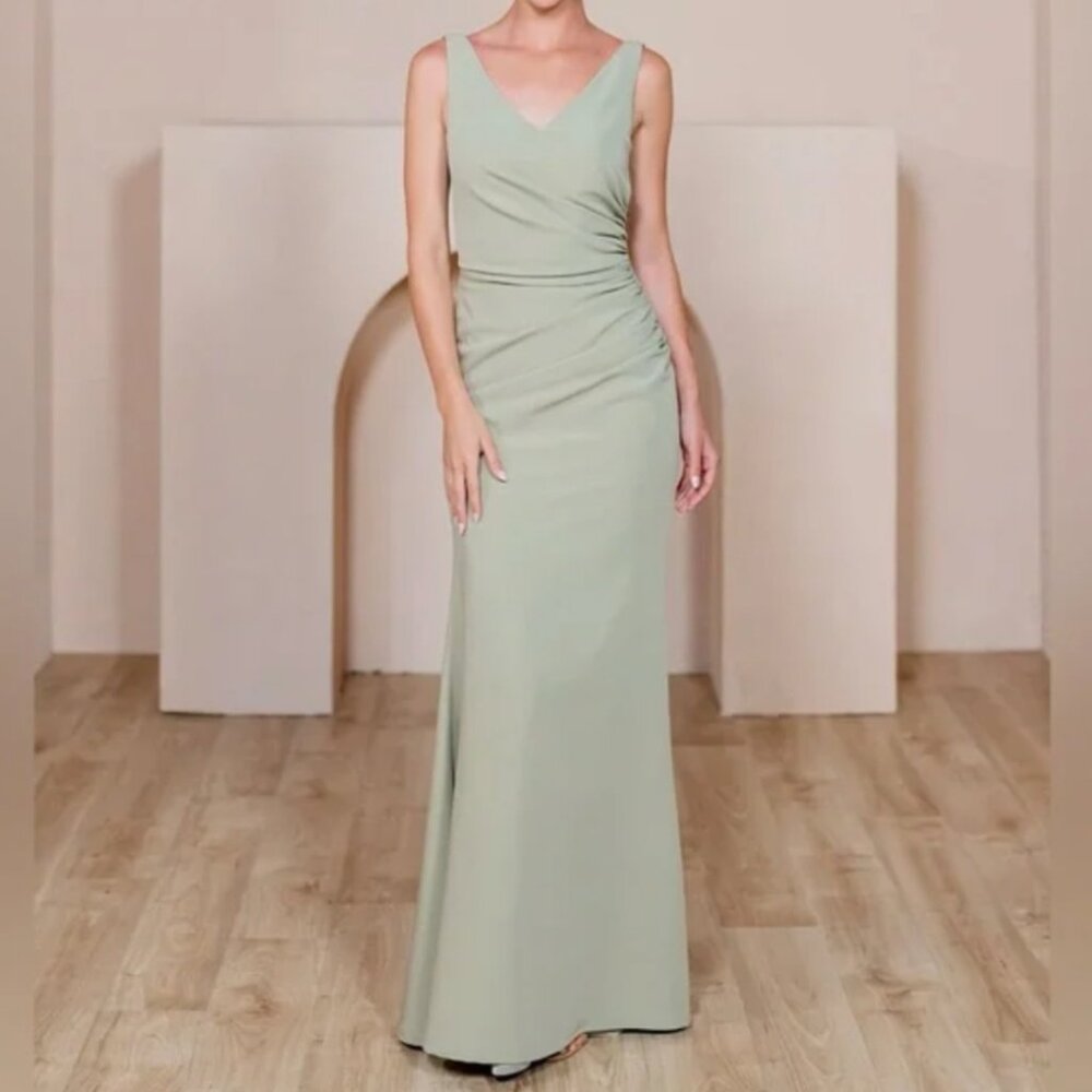 Revelry Dawson Crepe Dress Silver Sage Size 22 wedding guest or bridesmaid dress